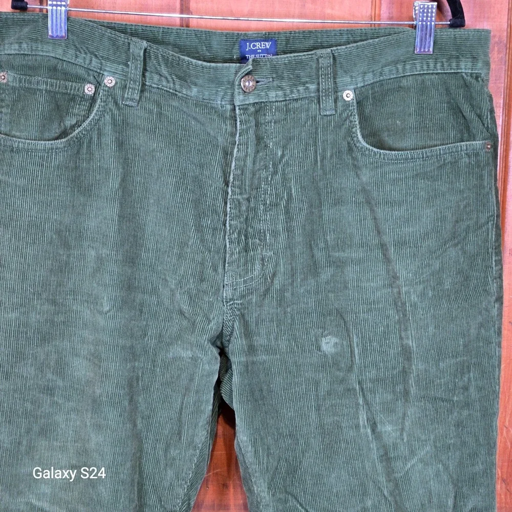 J Crew The Sutton Corduroy Pants Mens 36x32 Green Straight‎ Leg Casual